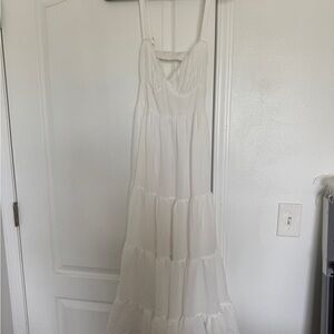 Hello Molly White Tiered Maxi Sundress